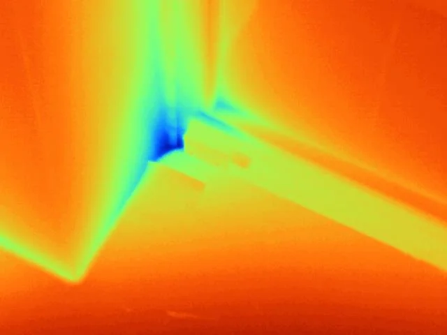 Thermografie ausgekühlte Stelle (Wärmebrücke)